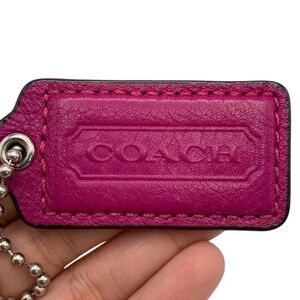 Coach Fuchsia Leather 2.25” Hangtag like new